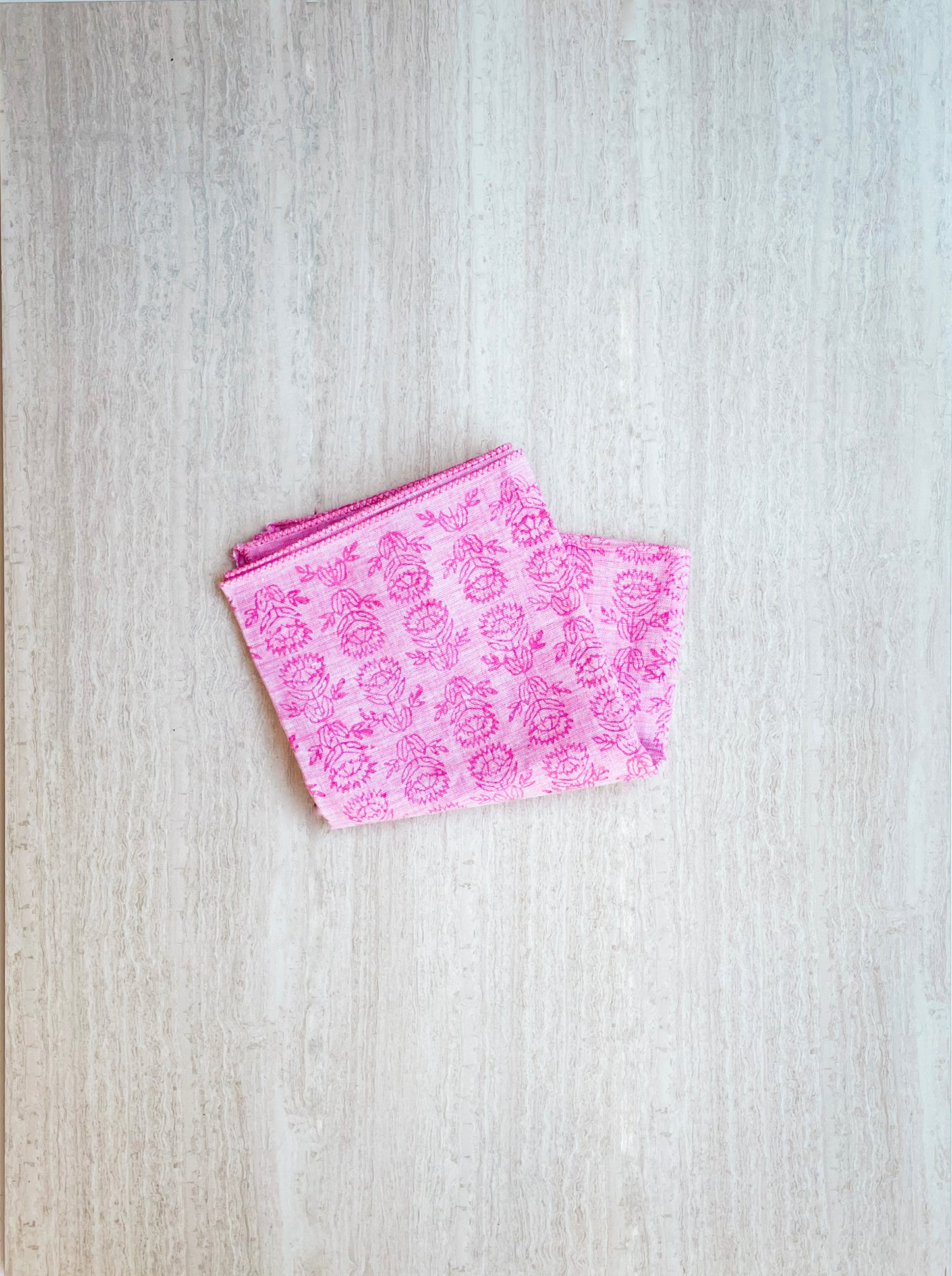 Bandana - Pink Linen with Pink Protea
