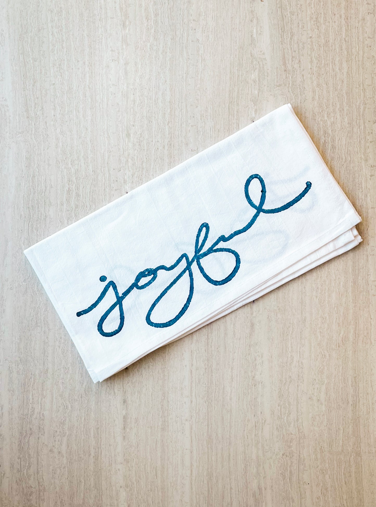Tea Towel - Joyful, Navy