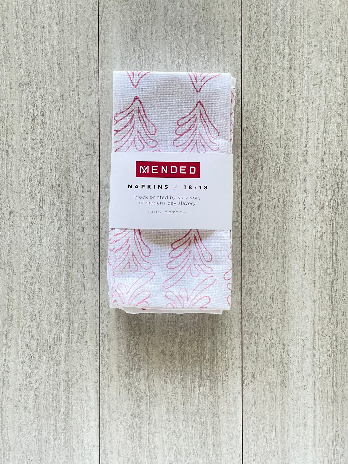 Dinner Napkins (set of 4) - Palmetto Stencil, Pink