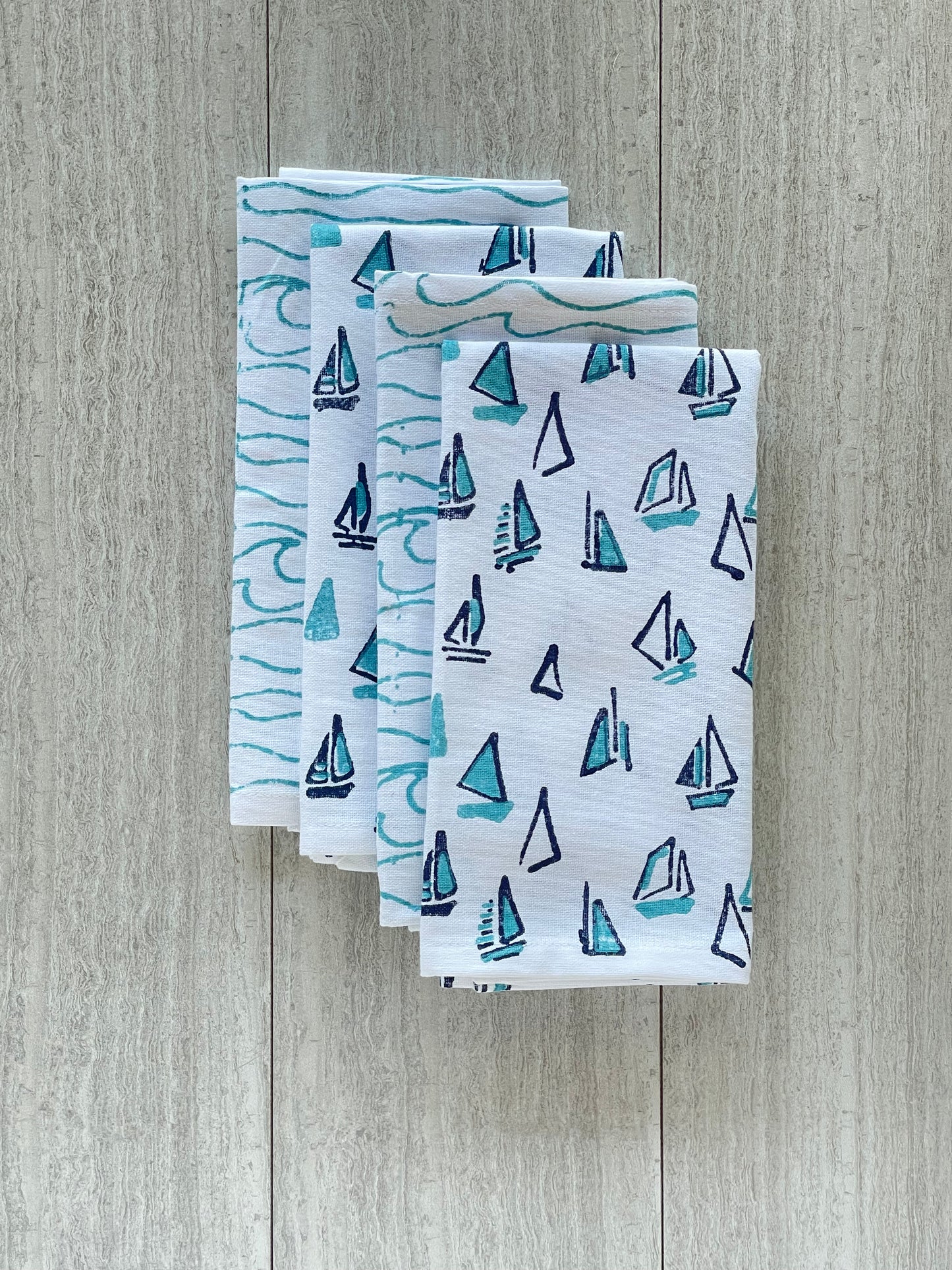 Dinner Napkins (set of 4) - Waves, Saltwater