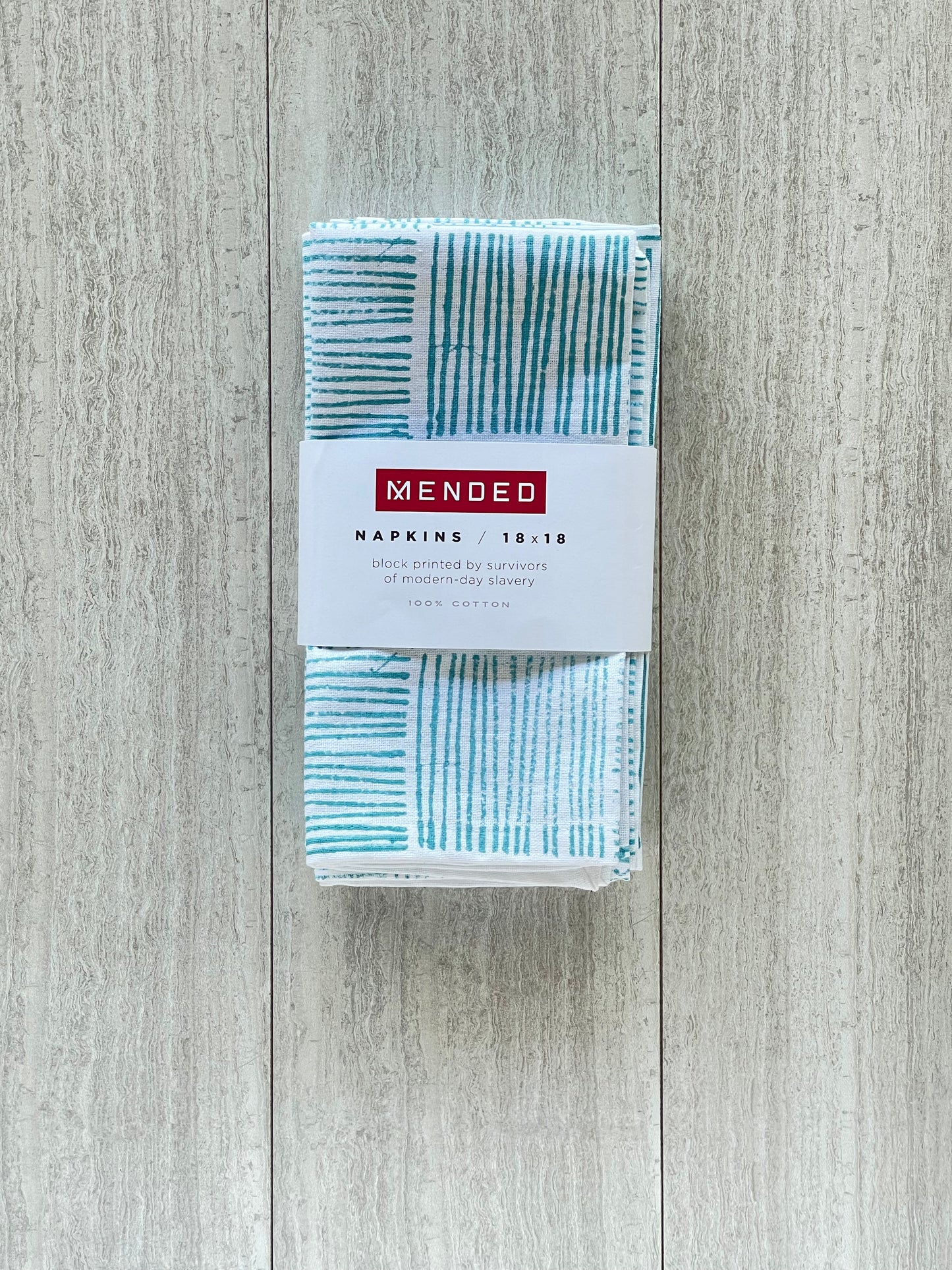 Dinner Napkins (set of 4) - Striped, Saltwater