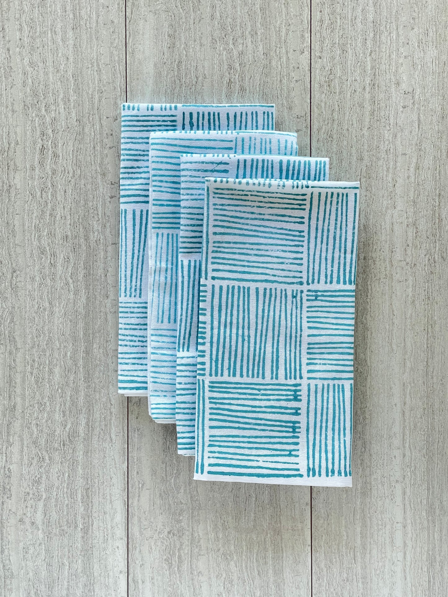 Dinner Napkins (set of 4) - Striped, Saltwater