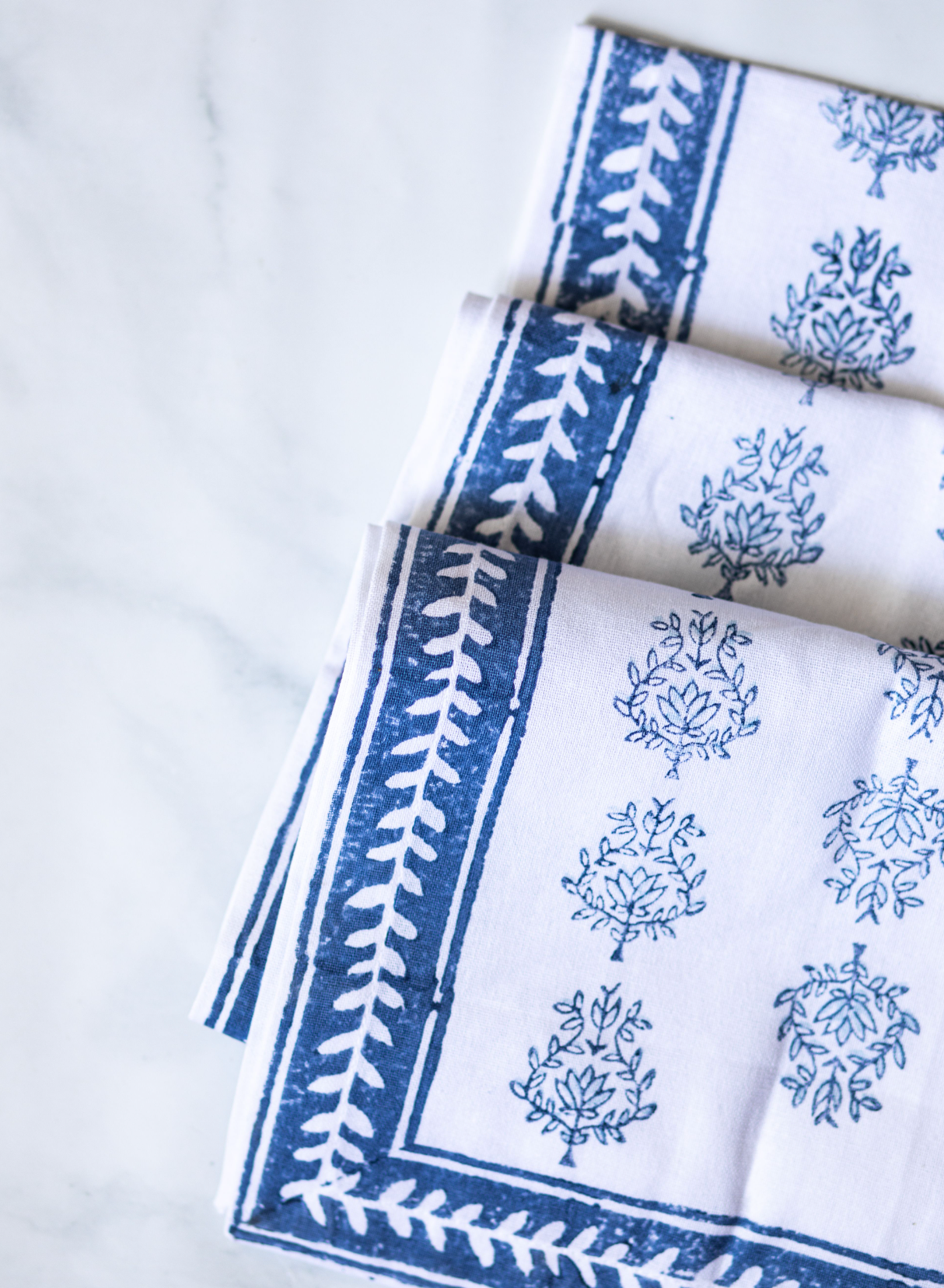 Table Runner - Lotus, Uniform Blue & Navy