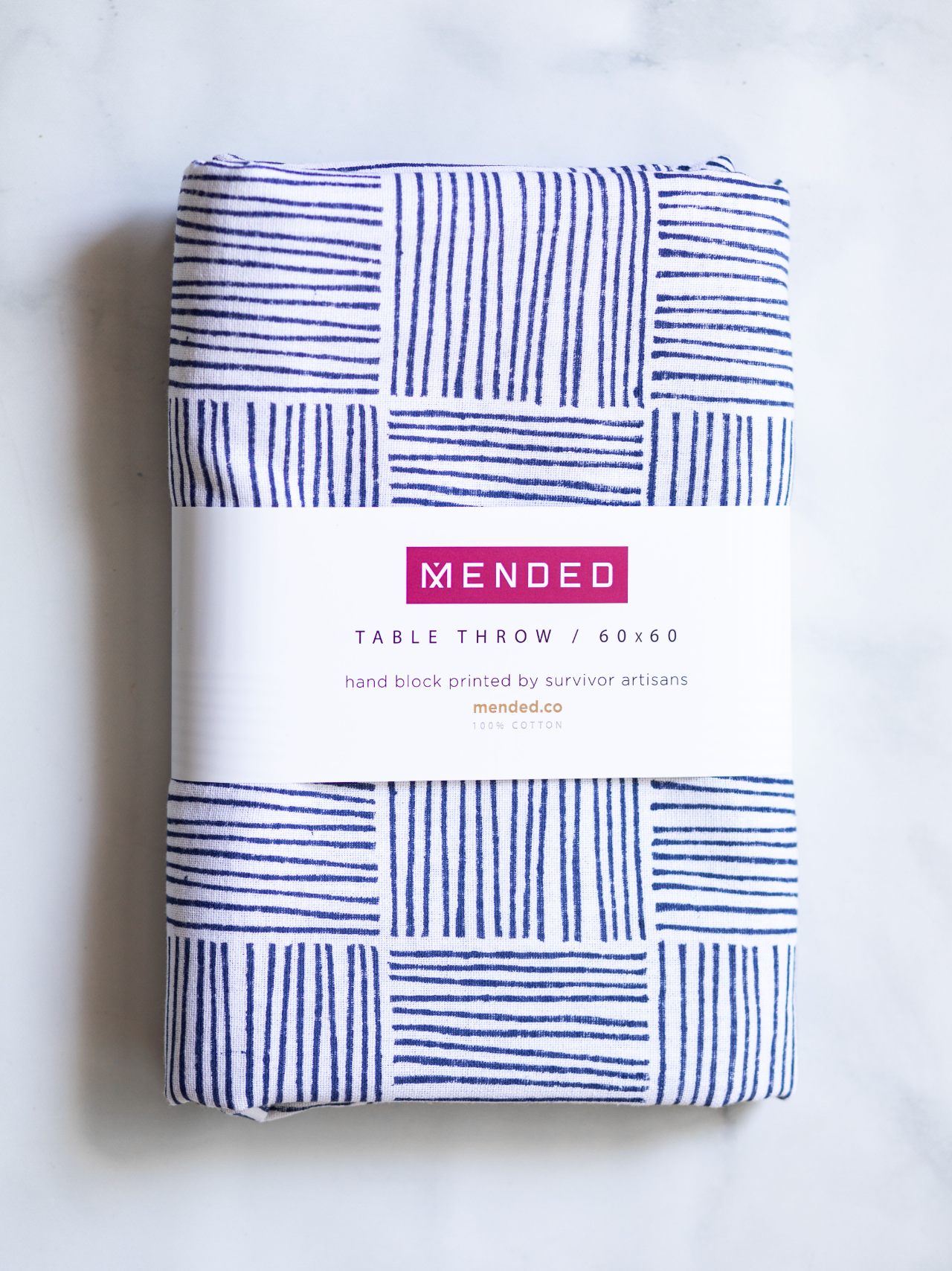 Table Throw - Striped, Navy