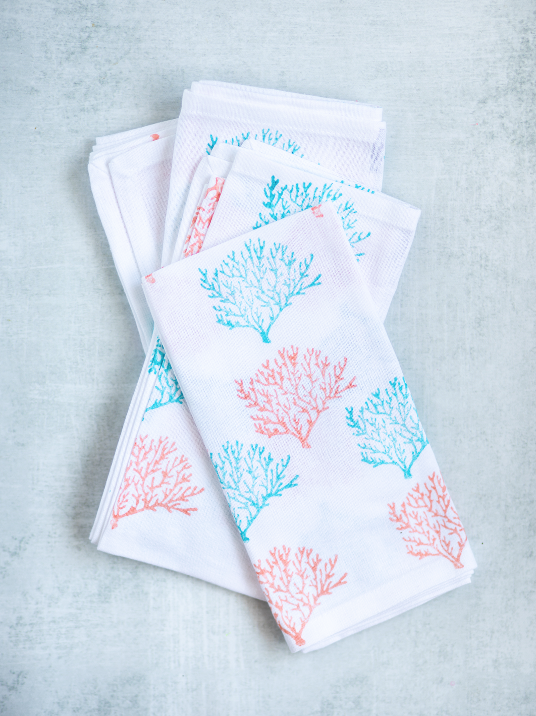 Dinner Napkins (set of 4) - Coral Reef, Melon & Surf