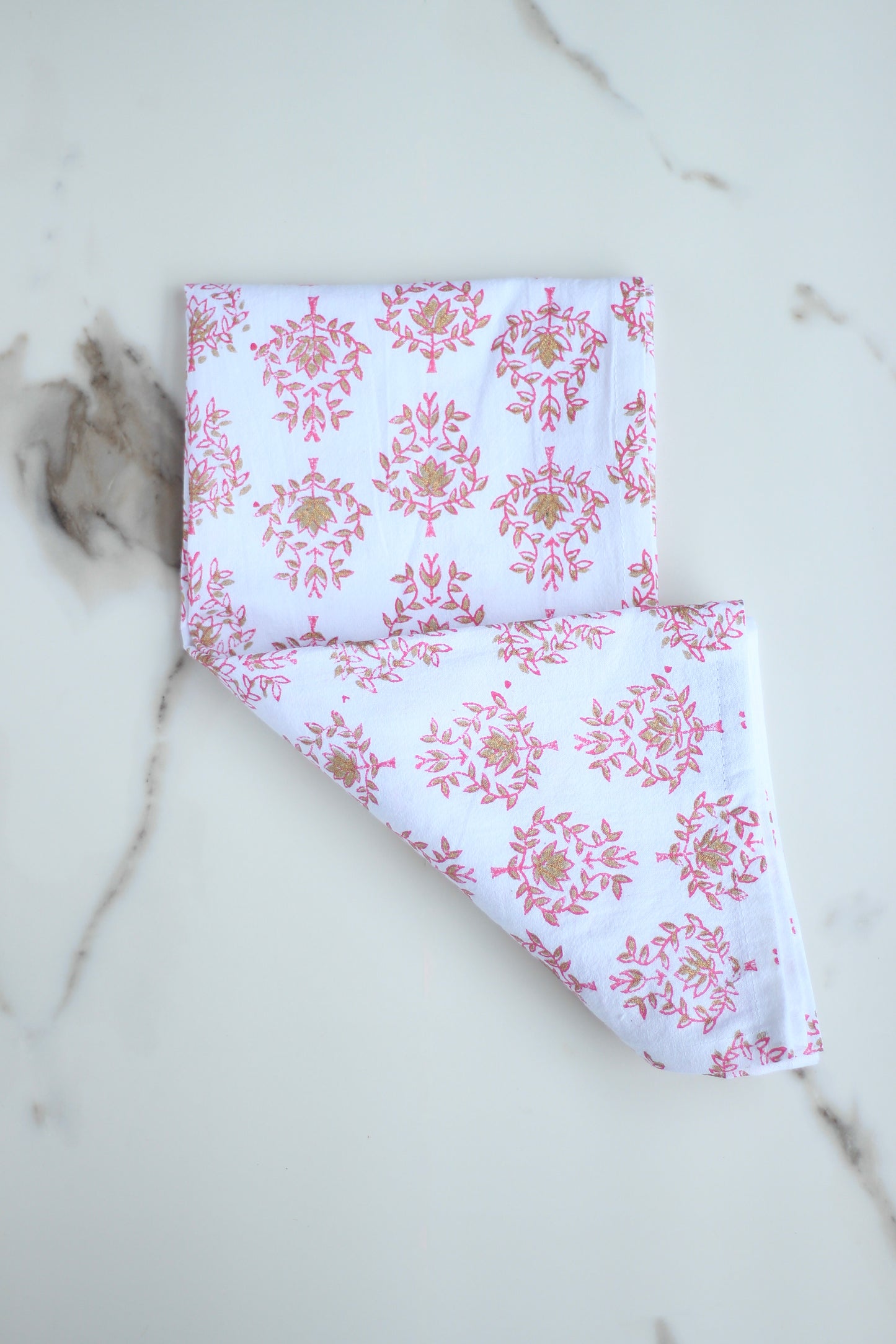 Tea Towel - Lotus, Pink & Gold