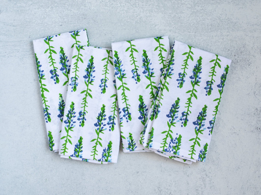Dinner Napkins (set of 4) - Bluebonnets - The Mended Company