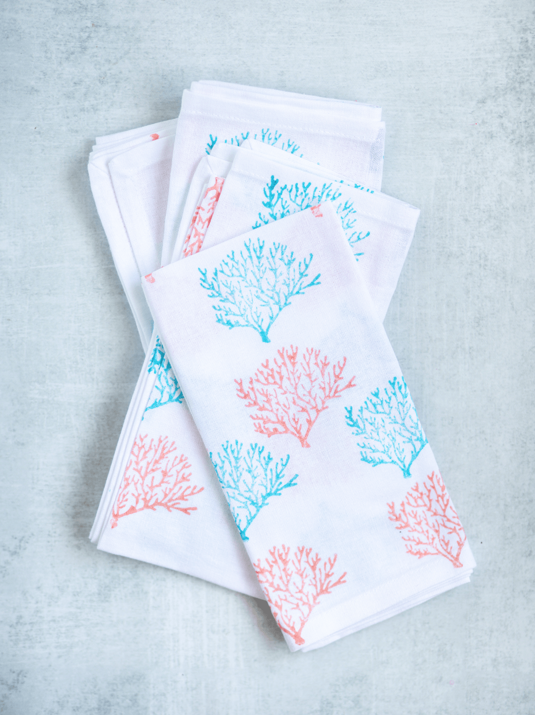 Dinner Napkins (set of 4) - Coral Reef, Melon & Surf - The Mended Company