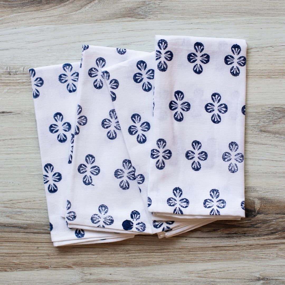 Dinner Napkins (set of 4) - Dogwood, Navy - The Mended Company