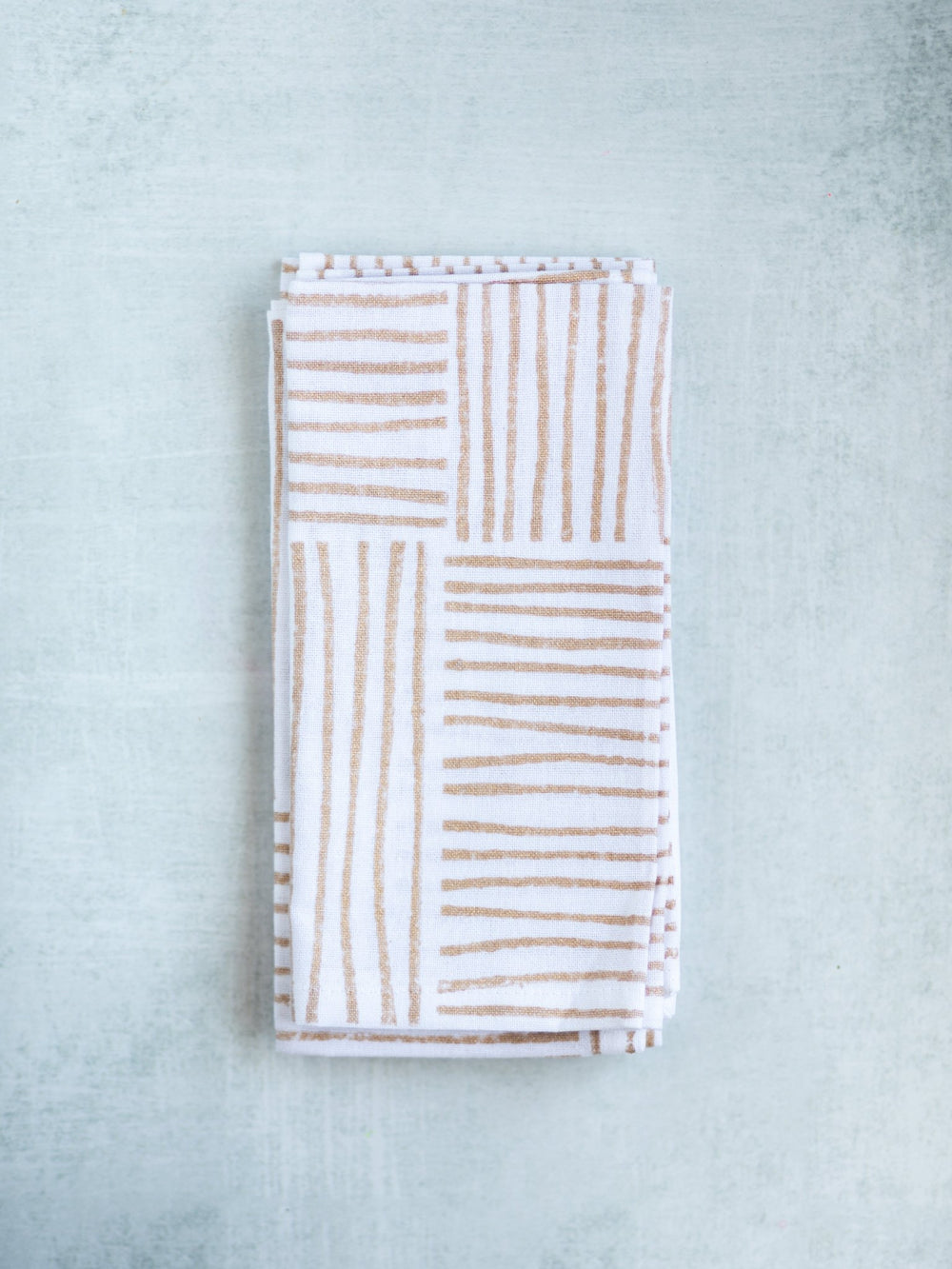Dinner Napkins (set of 4) - Striped (Large), Gold - The Mended Company