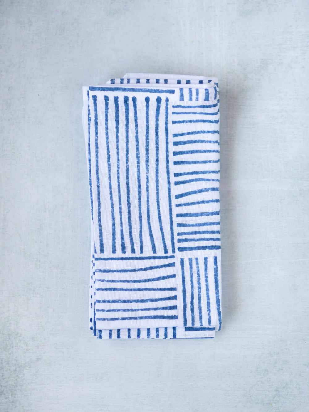Dinner Napkins (set of 4) - Striped (Large), Navy - The Mended Company