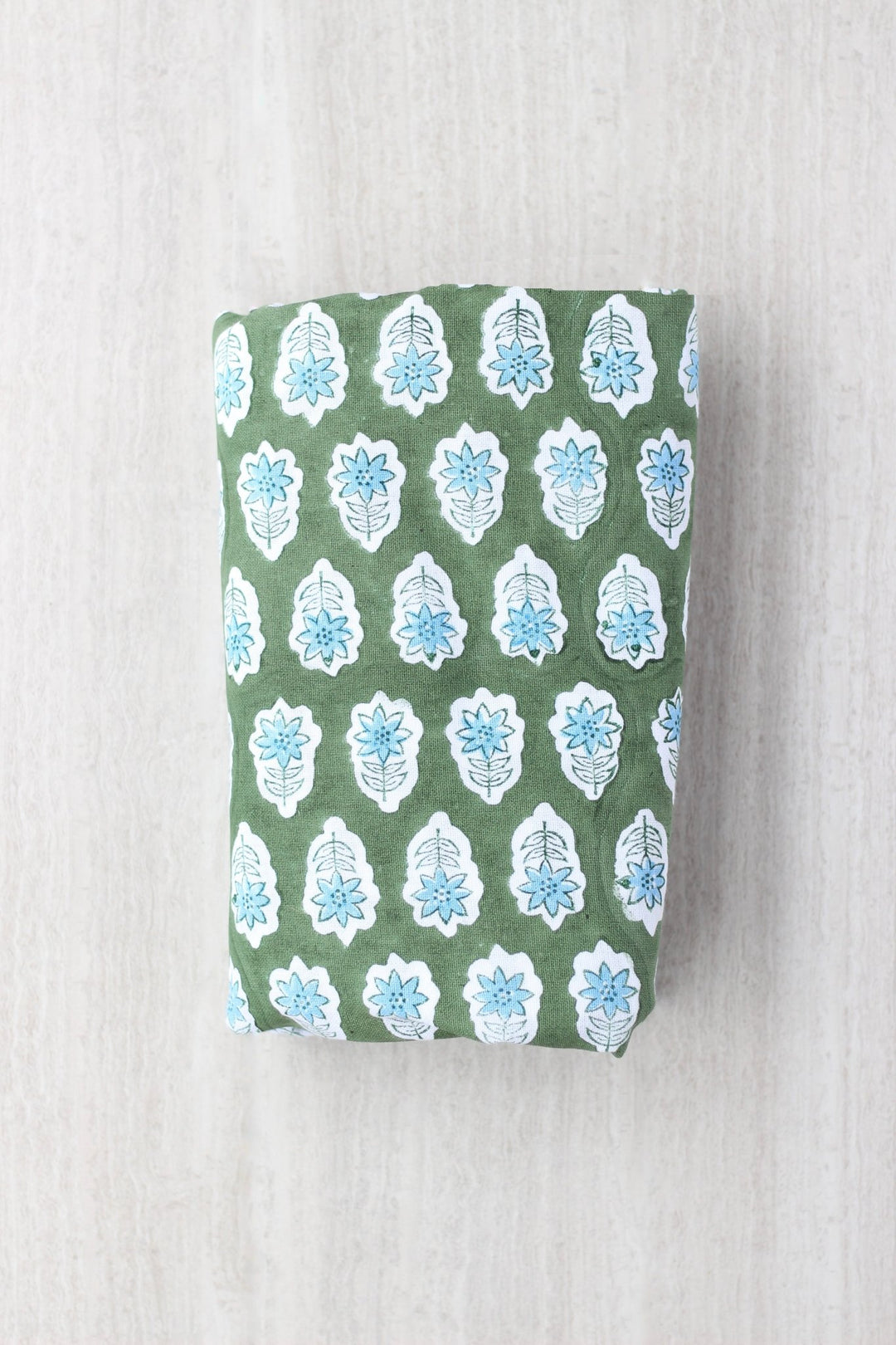 Table Throw - Poinsettia, Sage & Uniform Blue - The Mended Company