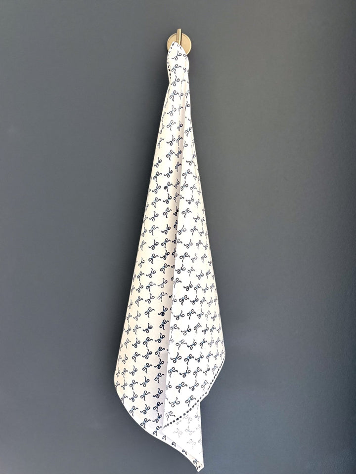 Tea Towel - Bows, Uniform Blue & Navy - The Mended Company