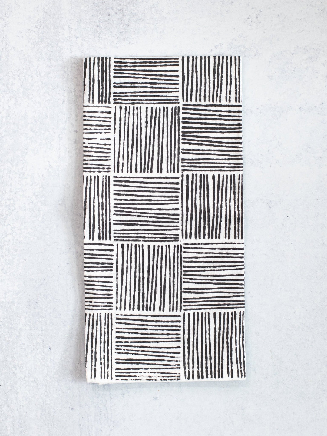 Tea Towel (Ivory) - Striped, Black - The Mended Company