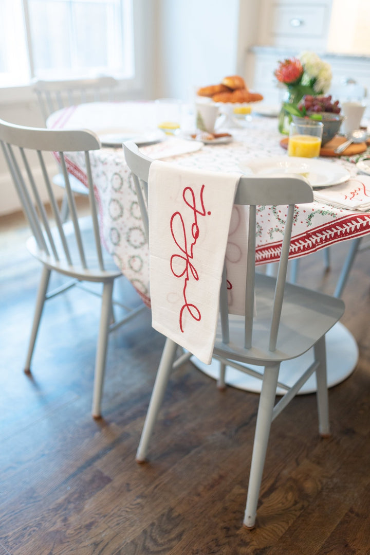 Tea Towel - Joyful, Red - The Mended Company