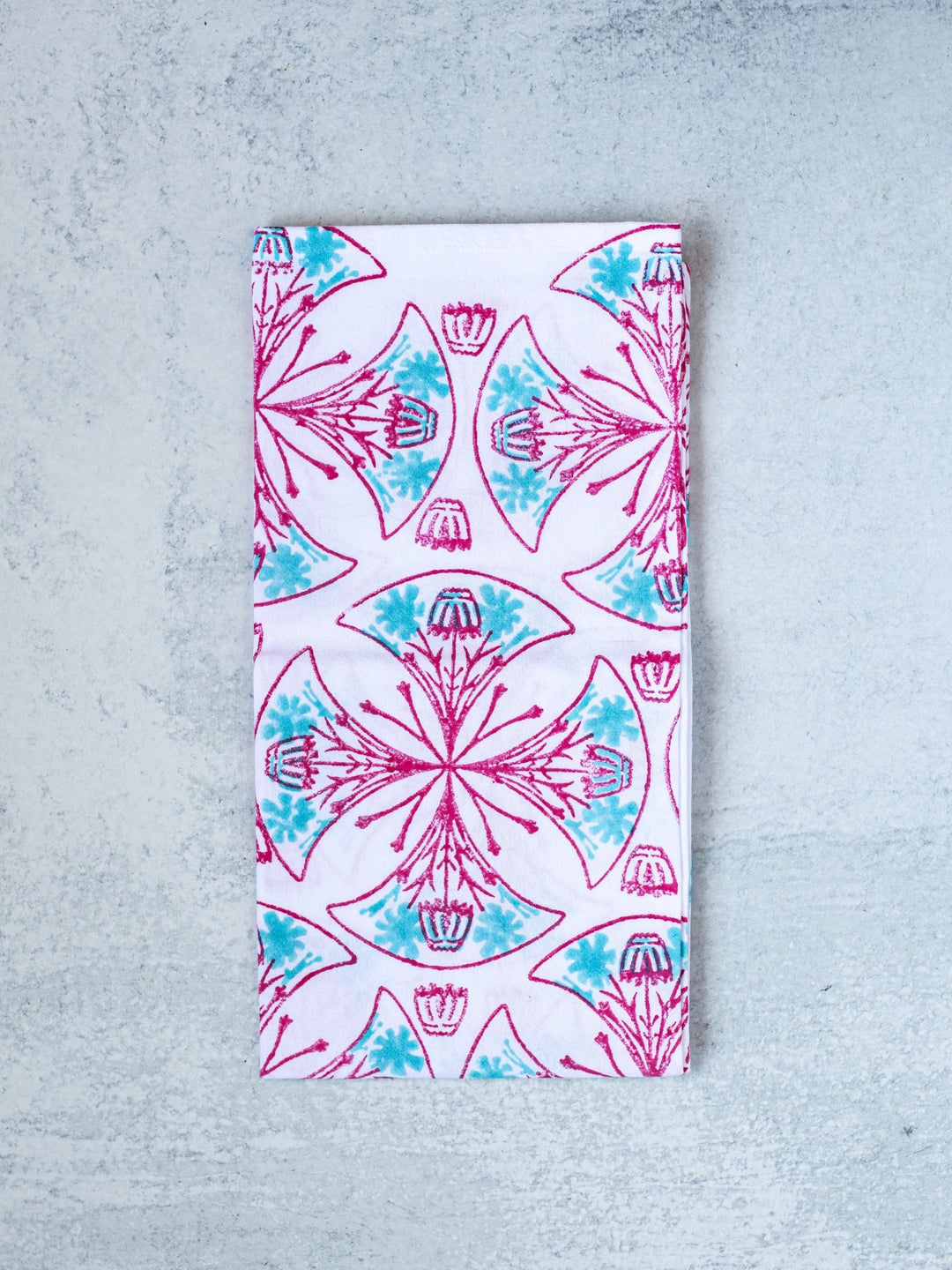 Tea Towel - Mosaic, Pink & Saltwater - The Mended Company