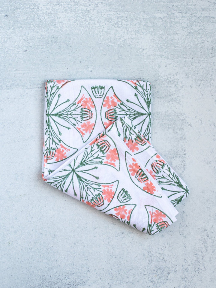 Tea Towel - Mosaic, Sage & Melon - The Mended Company