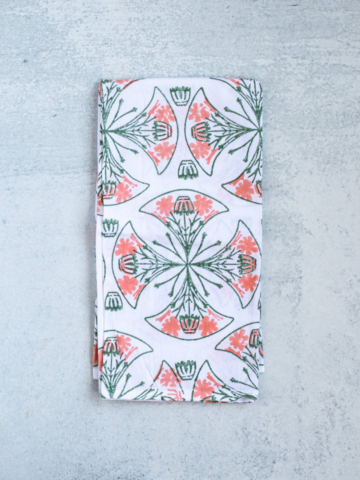 Tea Towel - Mosaic, Sage & Melon - The Mended Company