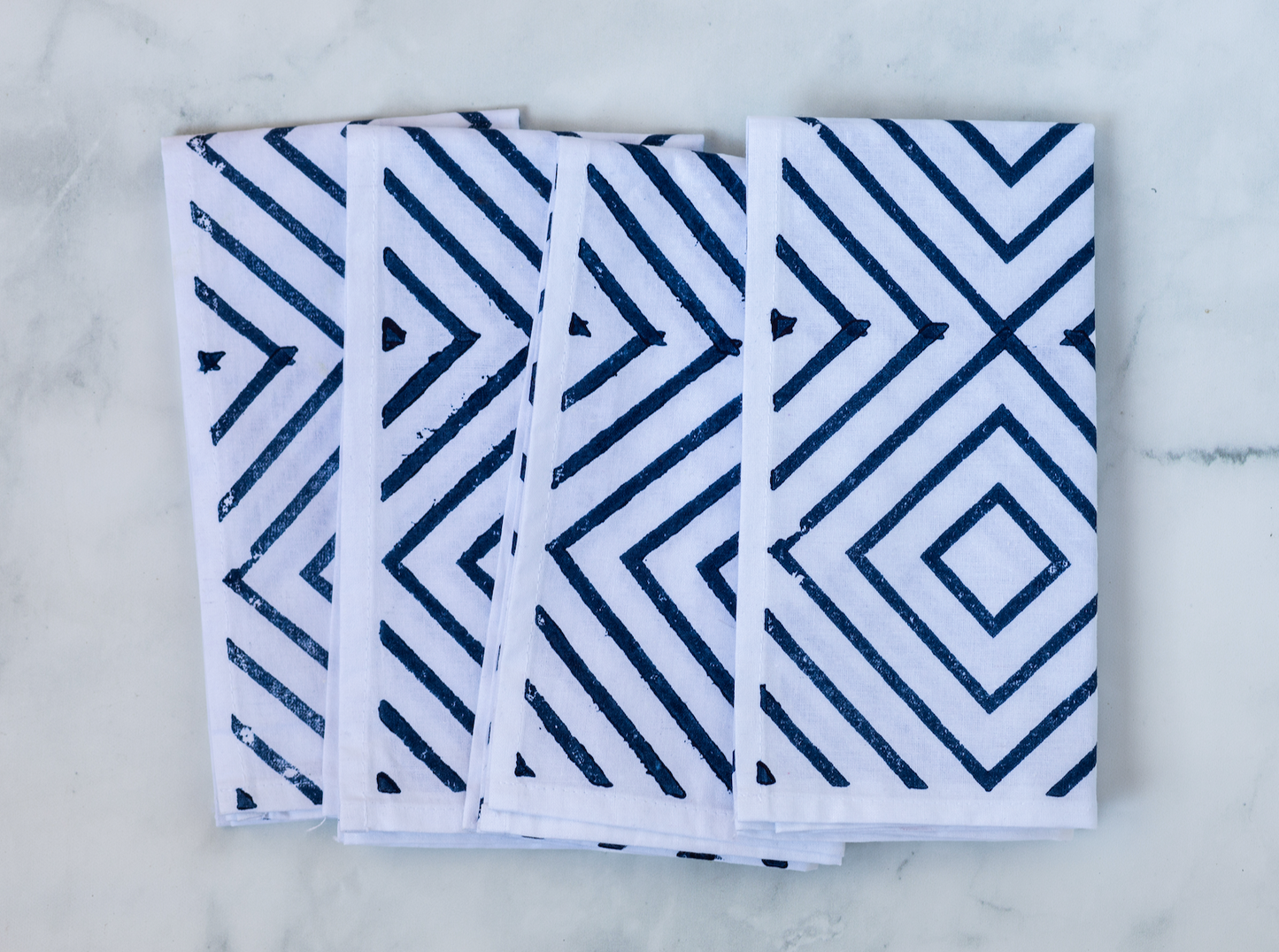 Dinner Napkins (Set of 4) - Diamond, Navy