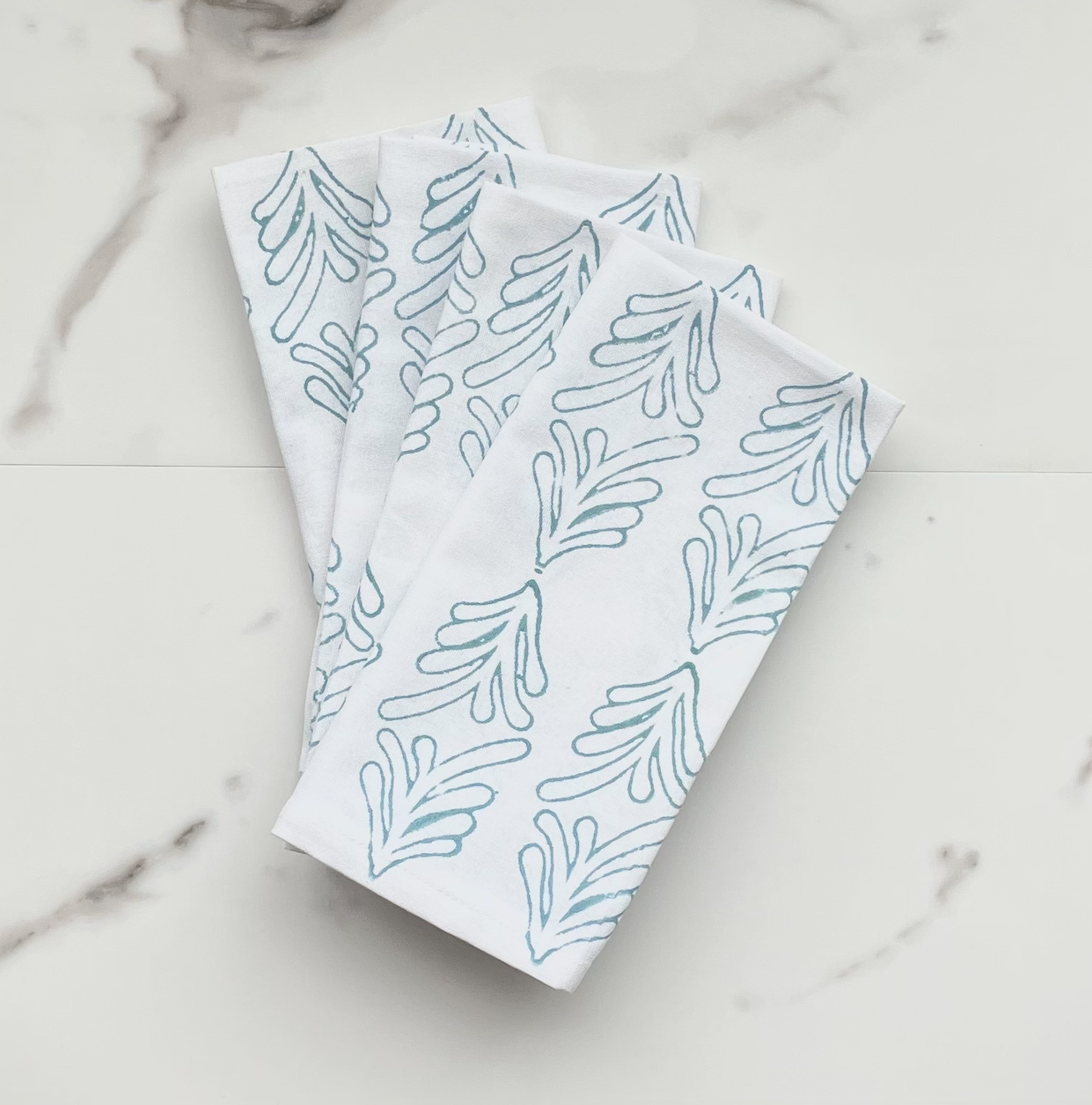 Dinner Napkins (set of 4) - Palmetto Stencil, Uniform Blue