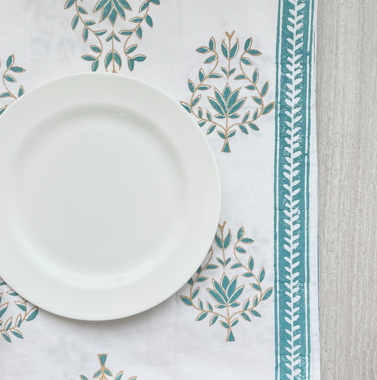 Tablecloth - Lotus (Large), Saltwater & Neutral