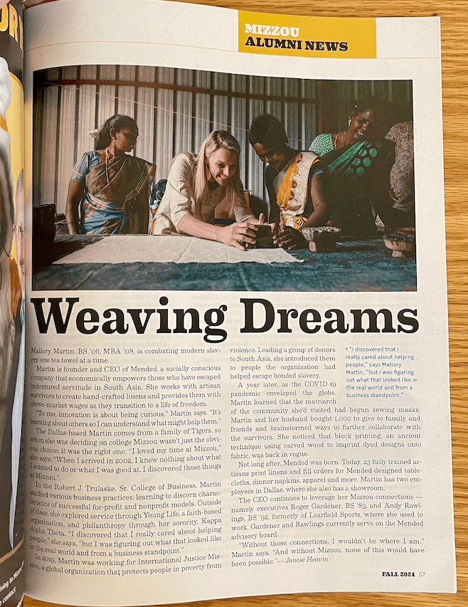 Mended Featured in Mizzou Alumni Association Publications - The Mended Company