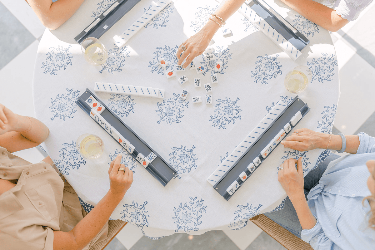 Table Throws | Hand Block Printed Square Table Linens – The Mended Company