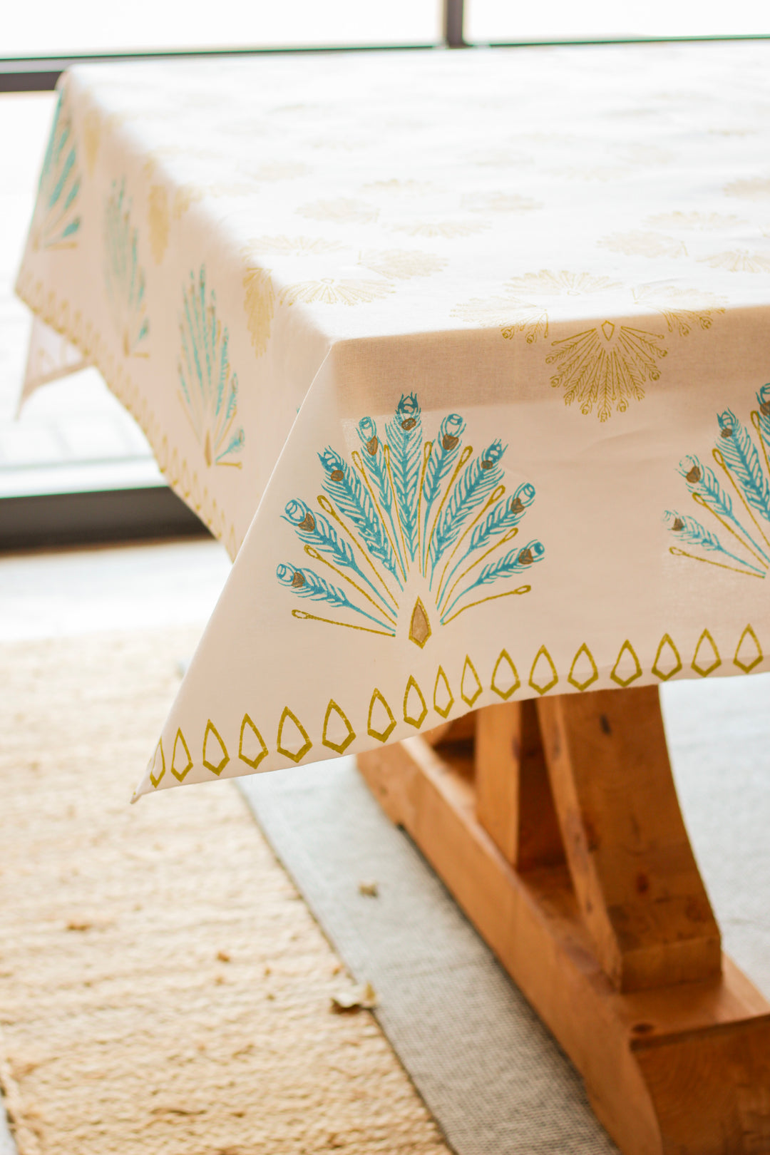 Table Throw - Peacock, Cactus & Surf