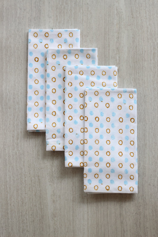 Dinner Napkins (set of 4) - Bossa Nova, Mustard & Sky Blue