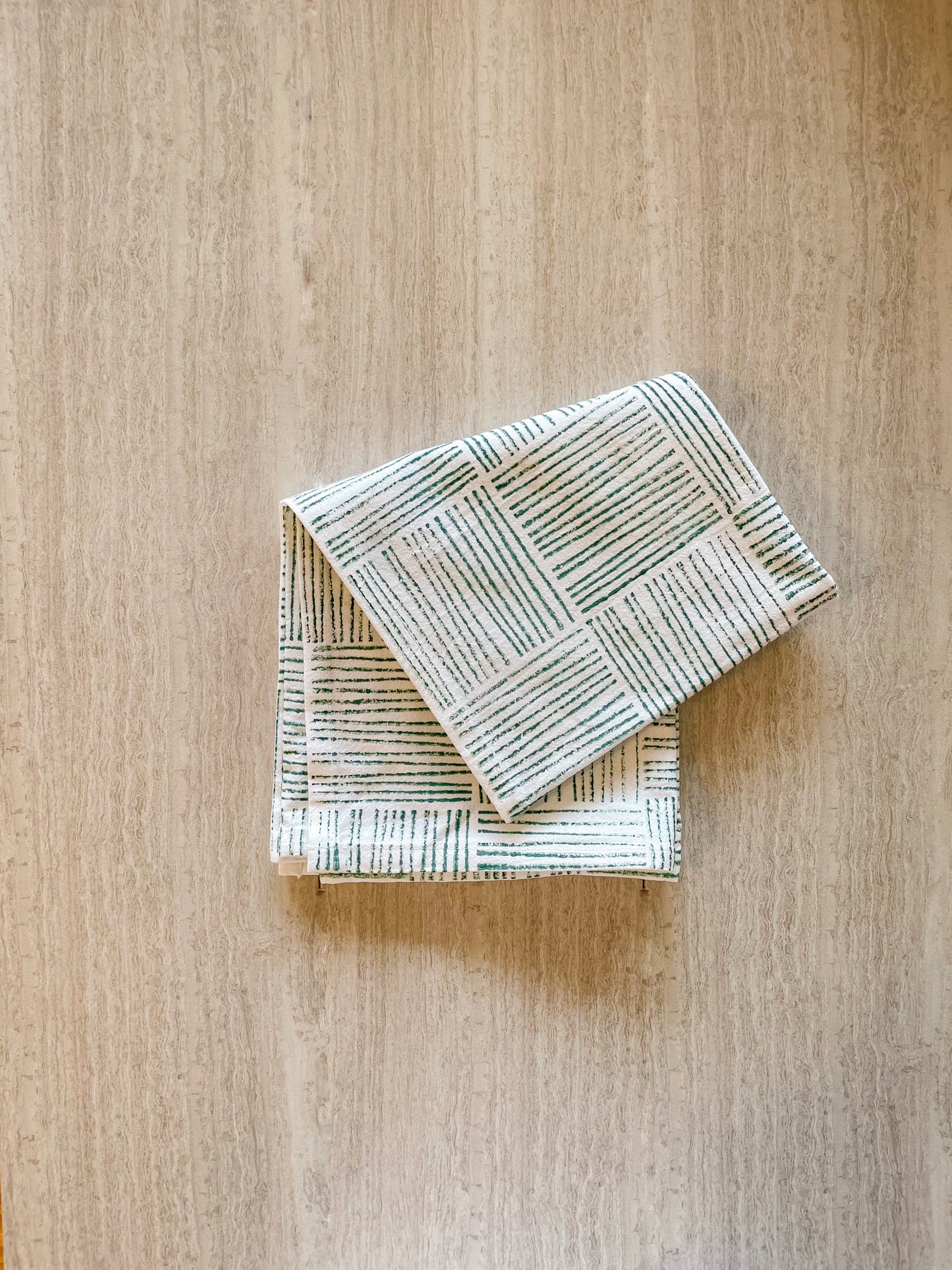 Tea Towel - Striped, Evergreen
