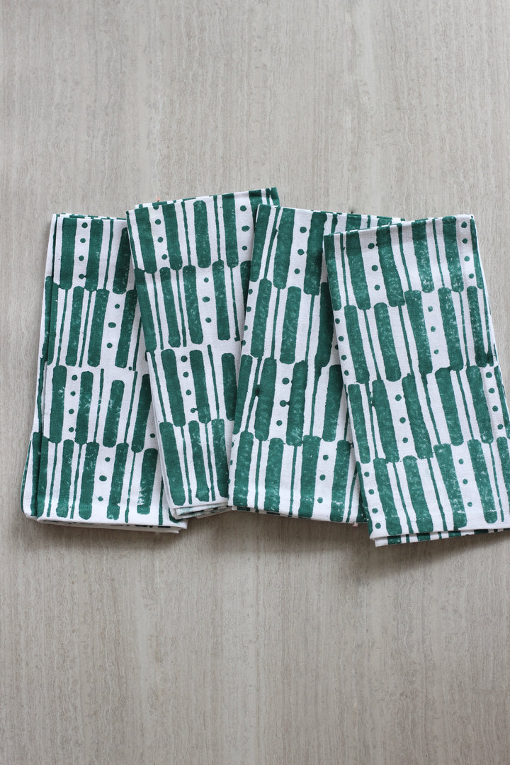 Dinner Napkins (set of 4) - Riley Lines, Midnight Green