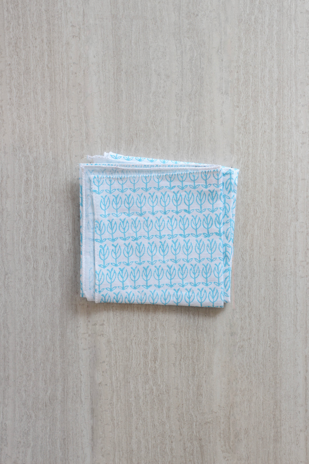 Bandana - White Linen with Sprout, Surf