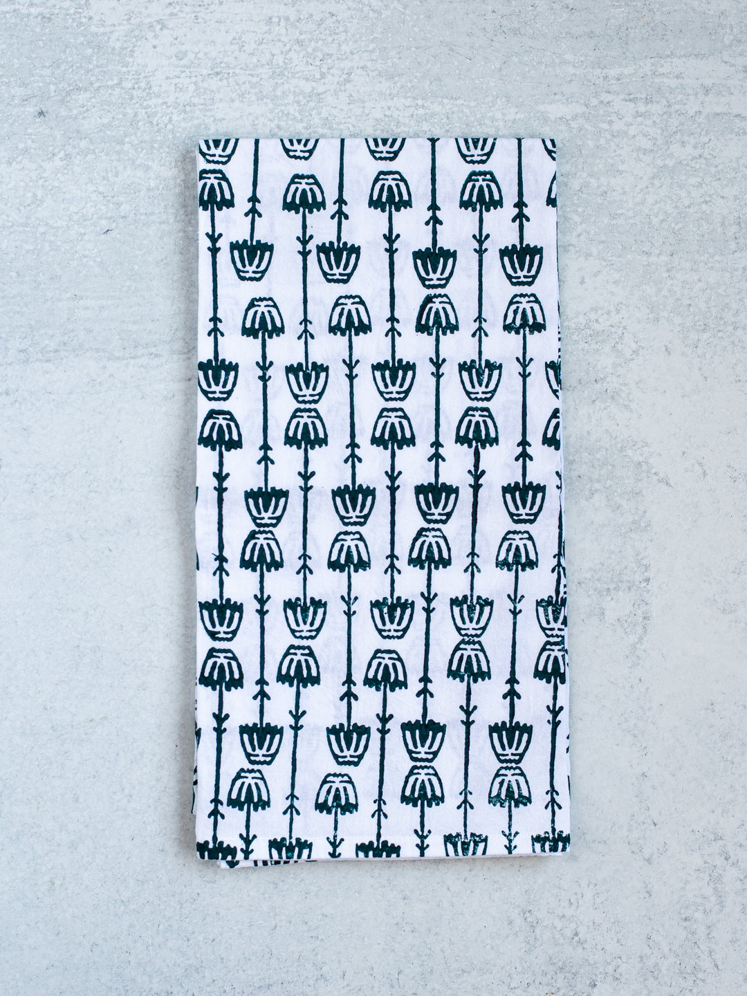Tea Towel - Mosaic Flower, Midnight