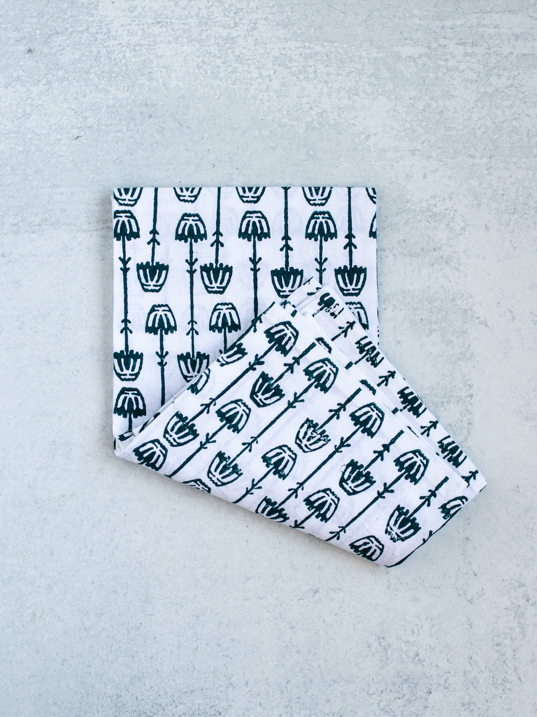 Tea Towel - Mosaic Flower, Midnight