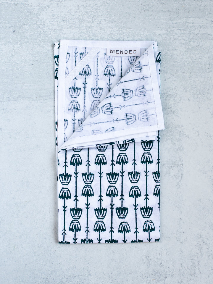 Tea Towel - Mosaic Flower, Midnight