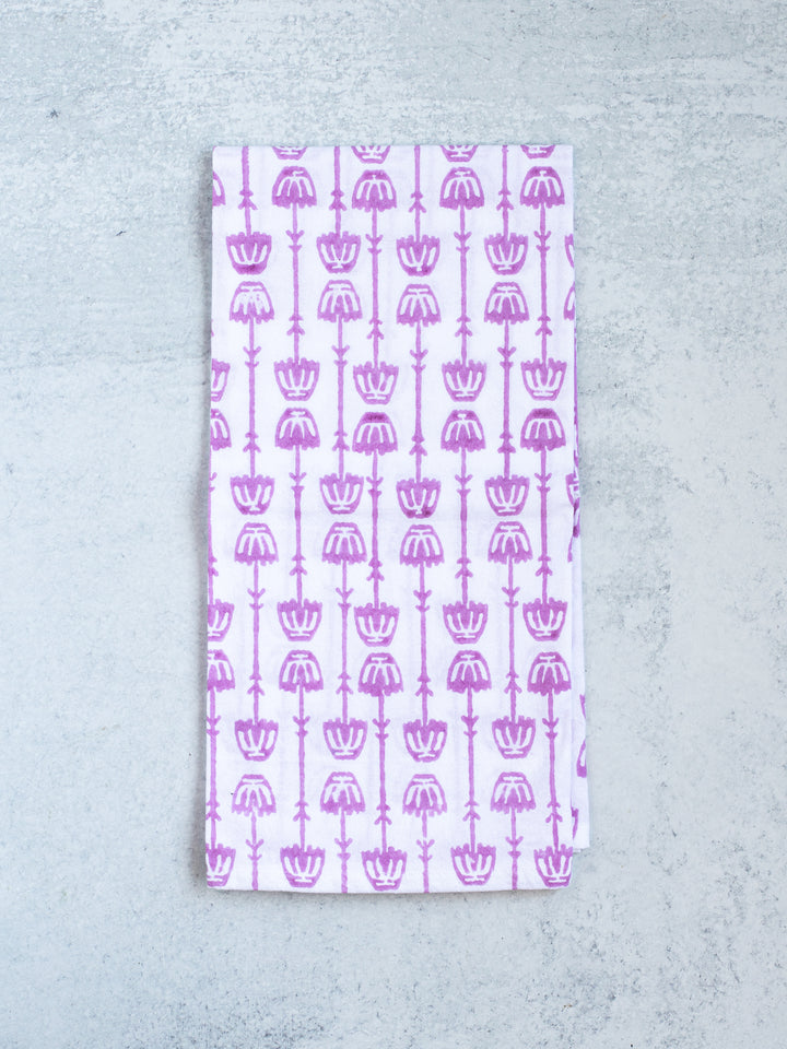 Tea Towel - Mosaic Flower, Lilac