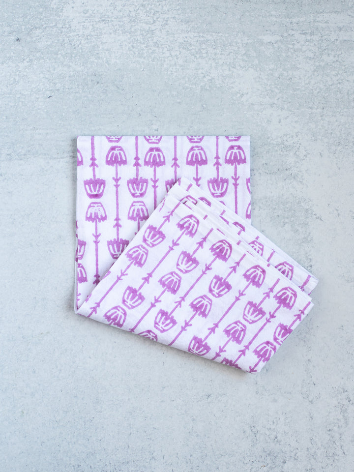Tea Towel - Mosaic Flower, Lilac