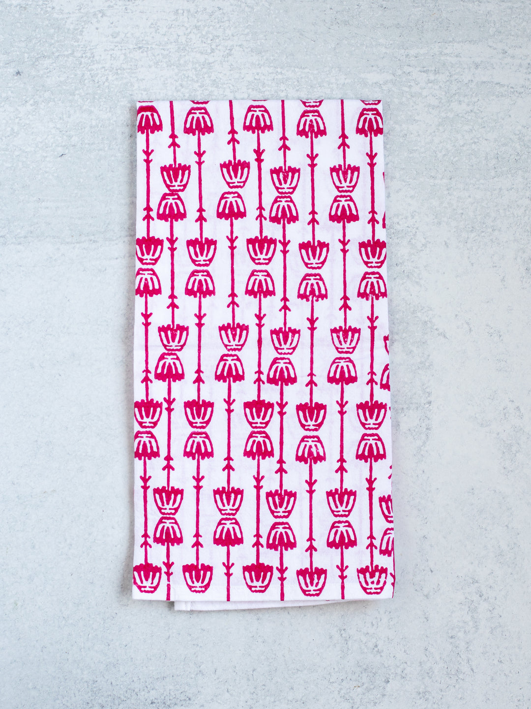 Tea Towel - Mosaic Flower, Pink