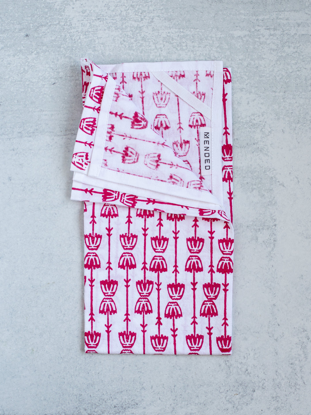 Tea Towel - Mosaic Flower, Pink