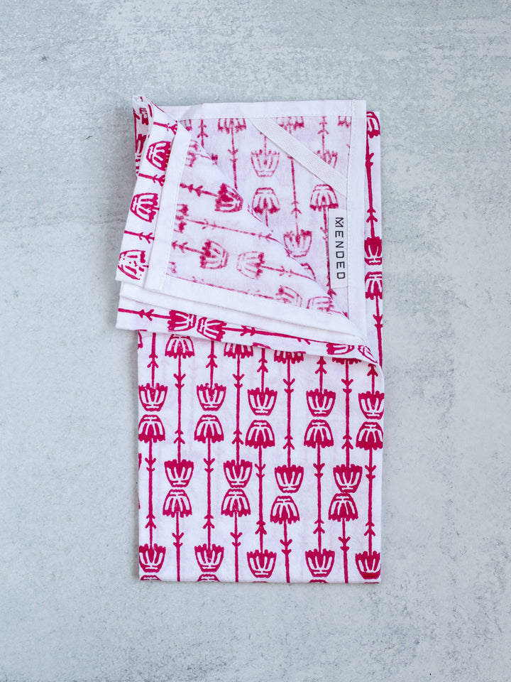 Tea Towel - Mosaic Flower, Pink