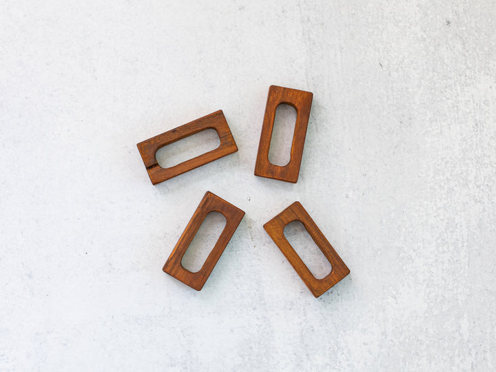 Hand-Carved Wooden Napkin Holders (Set of 4) - Rectangle