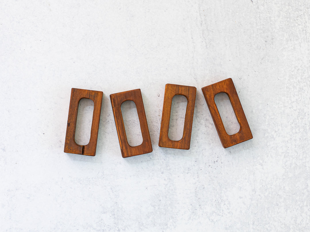 Hand-Carved Wooden Napkin Holders (Set of 4) - Rectangle