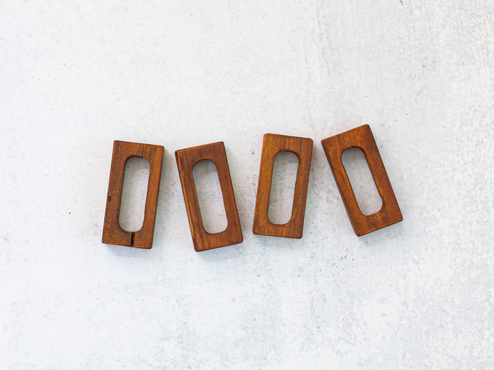 Hand-Carved Wooden Napkin Holders (Set of 4) - Rectangle