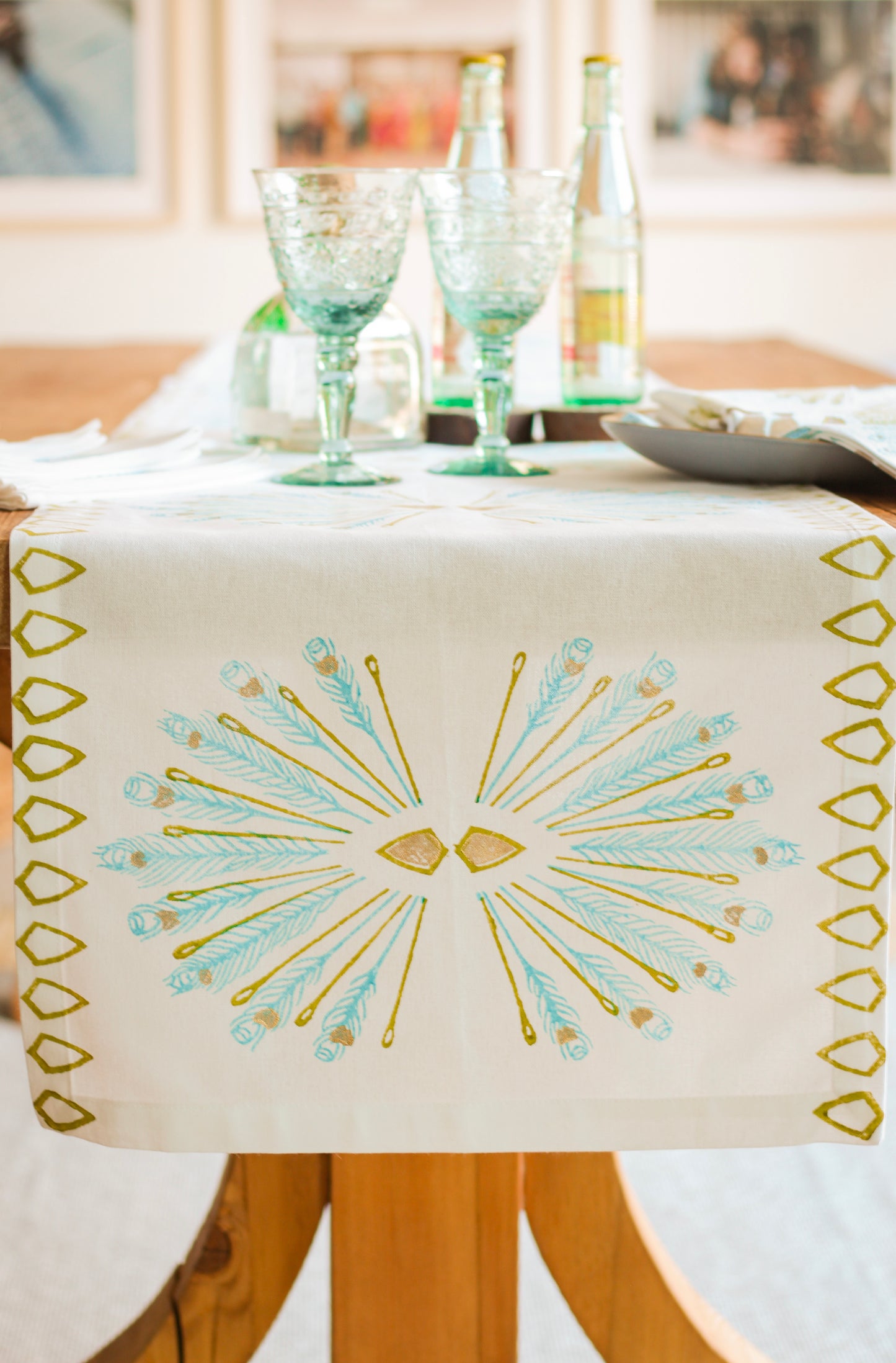 Table Runner - Peacock, Surf & Cactus