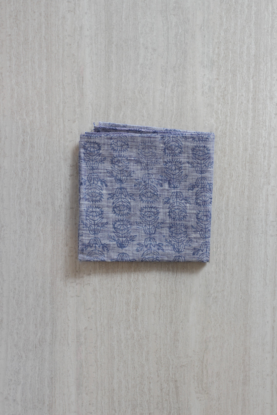 Bandana - Denim Linen with Protea, Navy