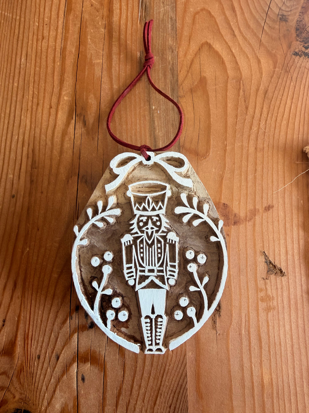 Hand-Carved Wooden Holiday Ornament - Nutcracker