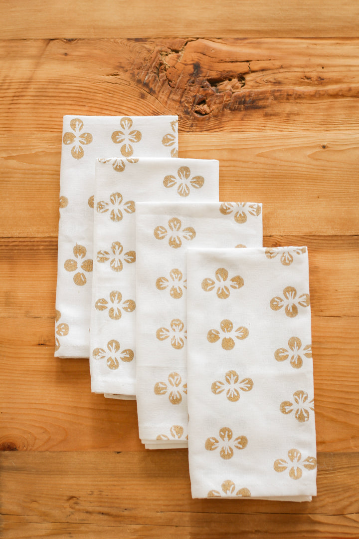 Dinner Napkins (set of 4) - Dogwood, Gold