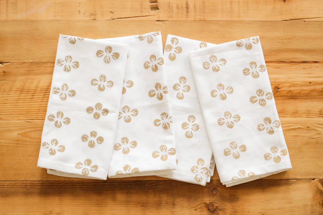 Dinner Napkins (set of 4) - Dogwood, Gold