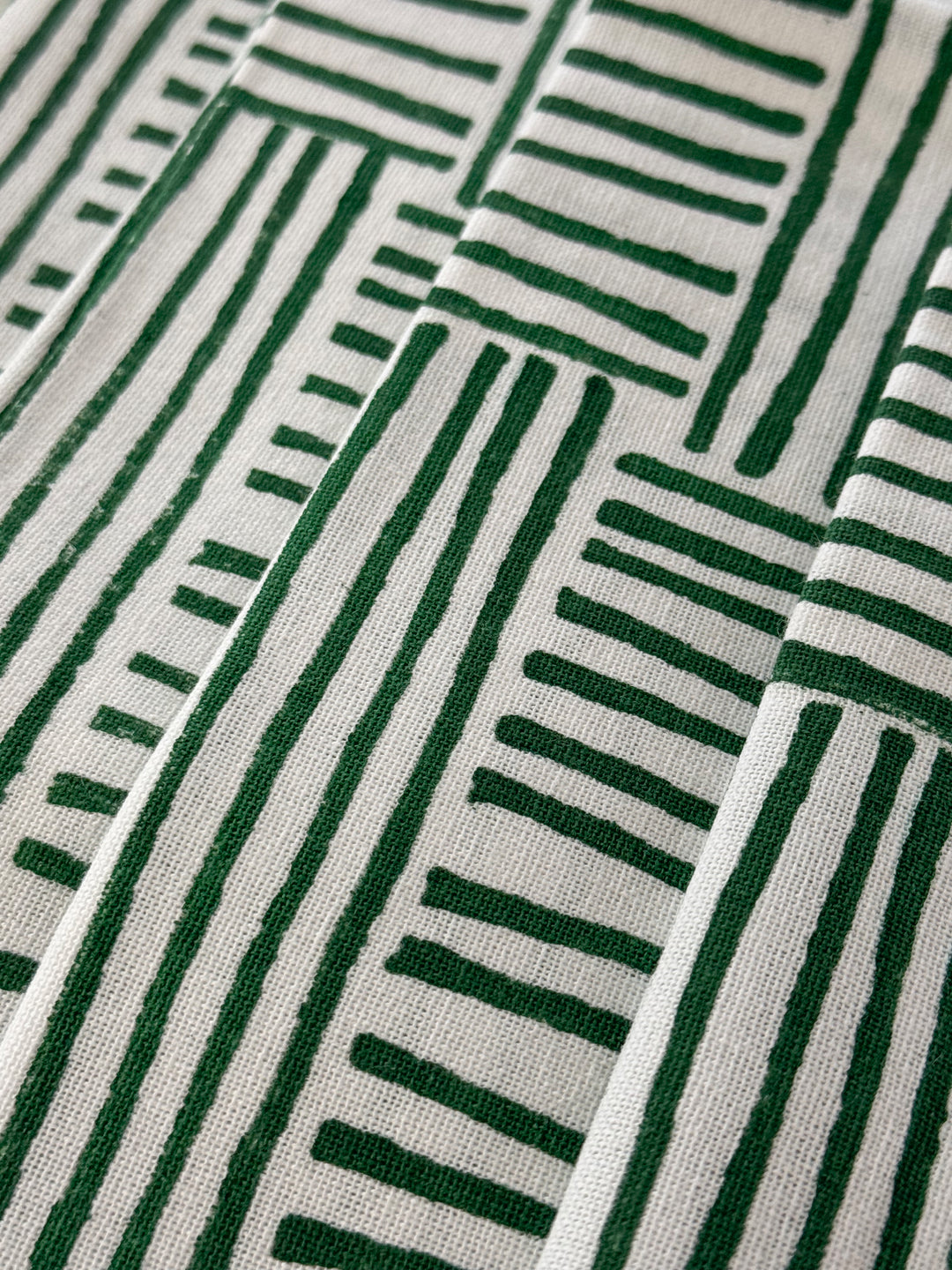 Organic Napkins (set of 4) - Stripe, Evergreen