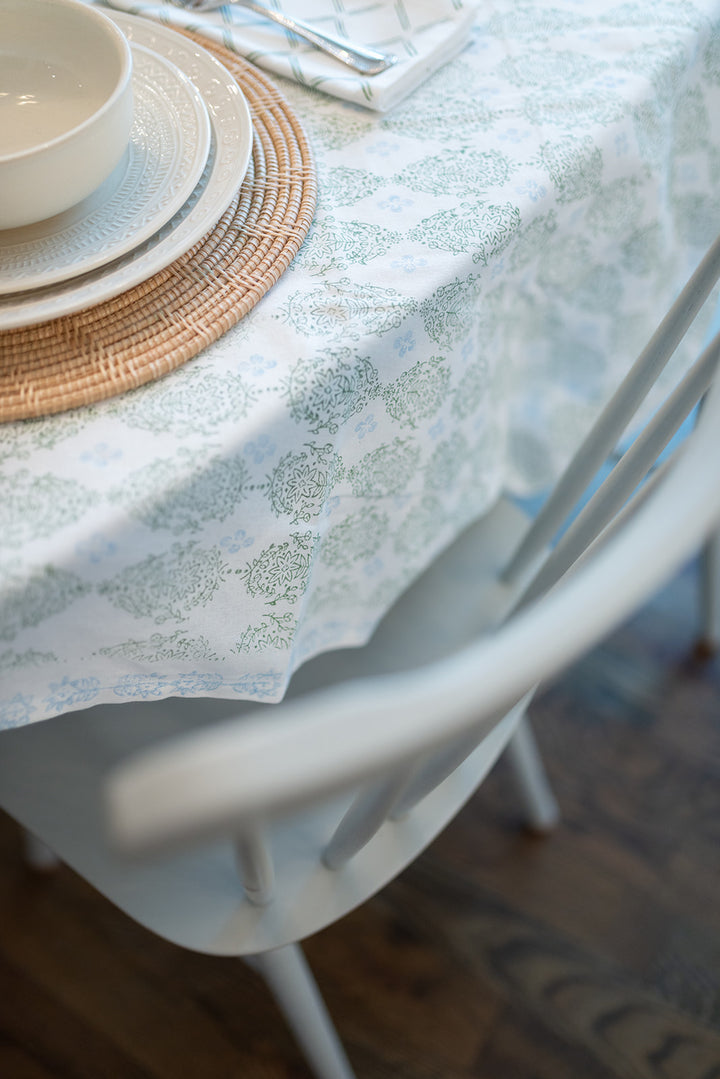 Table Throw - Vara Dogwood, Uniform Blue & Sage